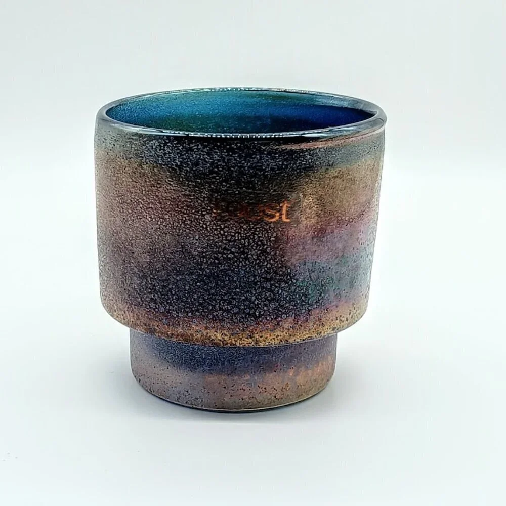 Roost Iridescent Metallic Finish Glass Candle Holder Vase